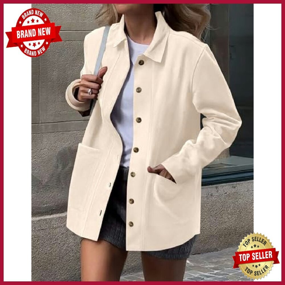 Faux Suede Button-Down Jacket Women's Fall Winter Outerwear Shacket - Picture 3 of 8